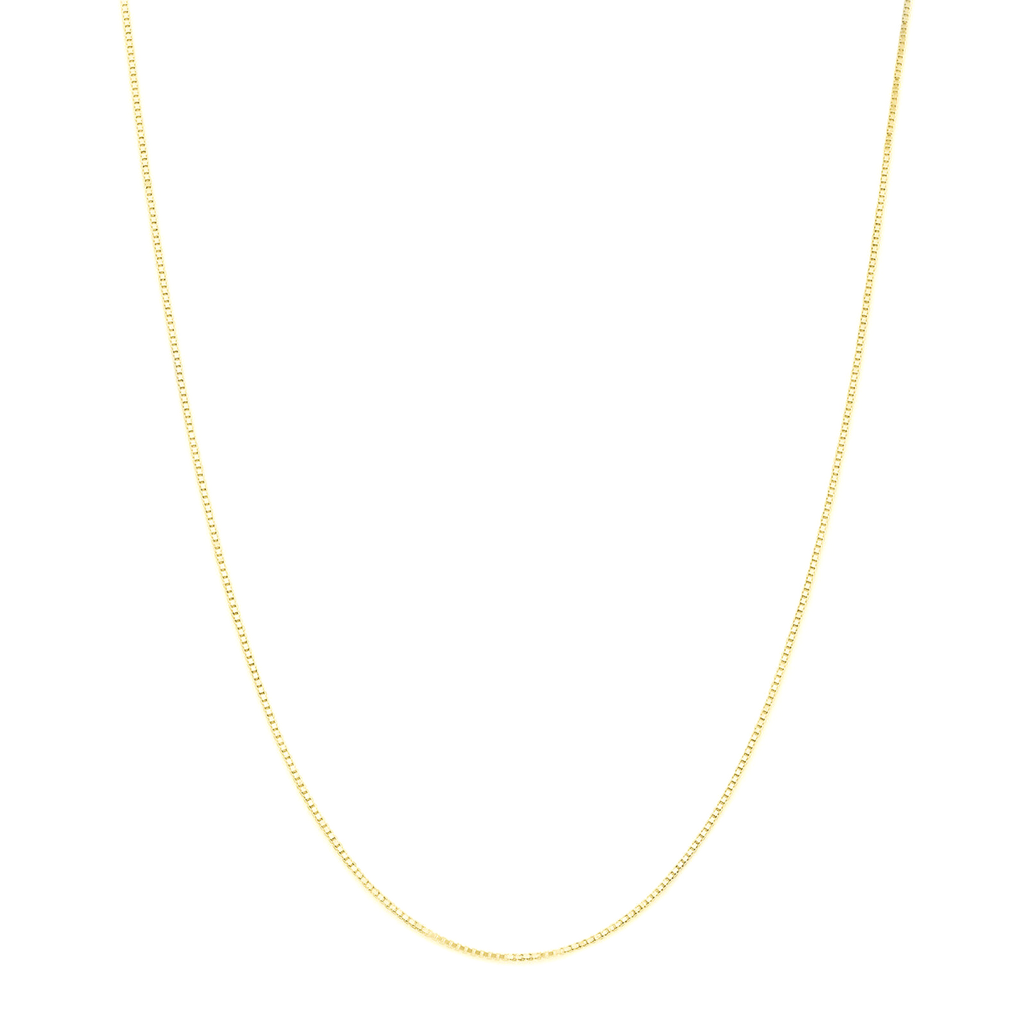 18K Gold on Sterling Silver 0.7mm Box Chain 17.7 inch 45cm 1.2g - sugarkittenlondon