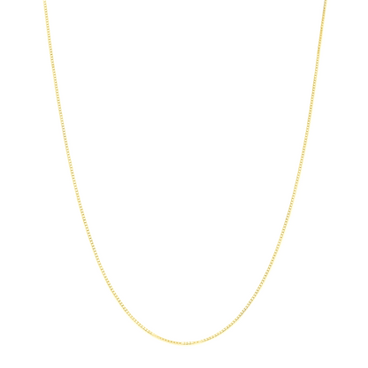 18K Gold on Sterling Silver 0.7mm Box Chain 17.7 inch 45cm 1.2g - sugarkittenlondon