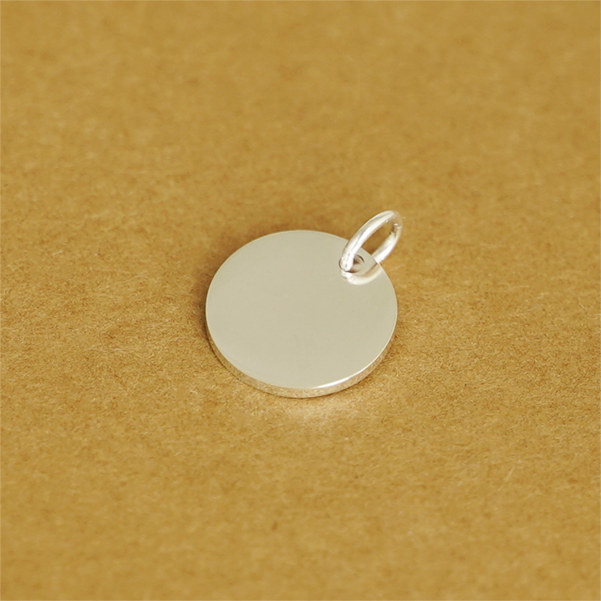 15mm Sterling Silver Plain Round Polished Circle Disc Charm Pendant - sugarkittenlondon