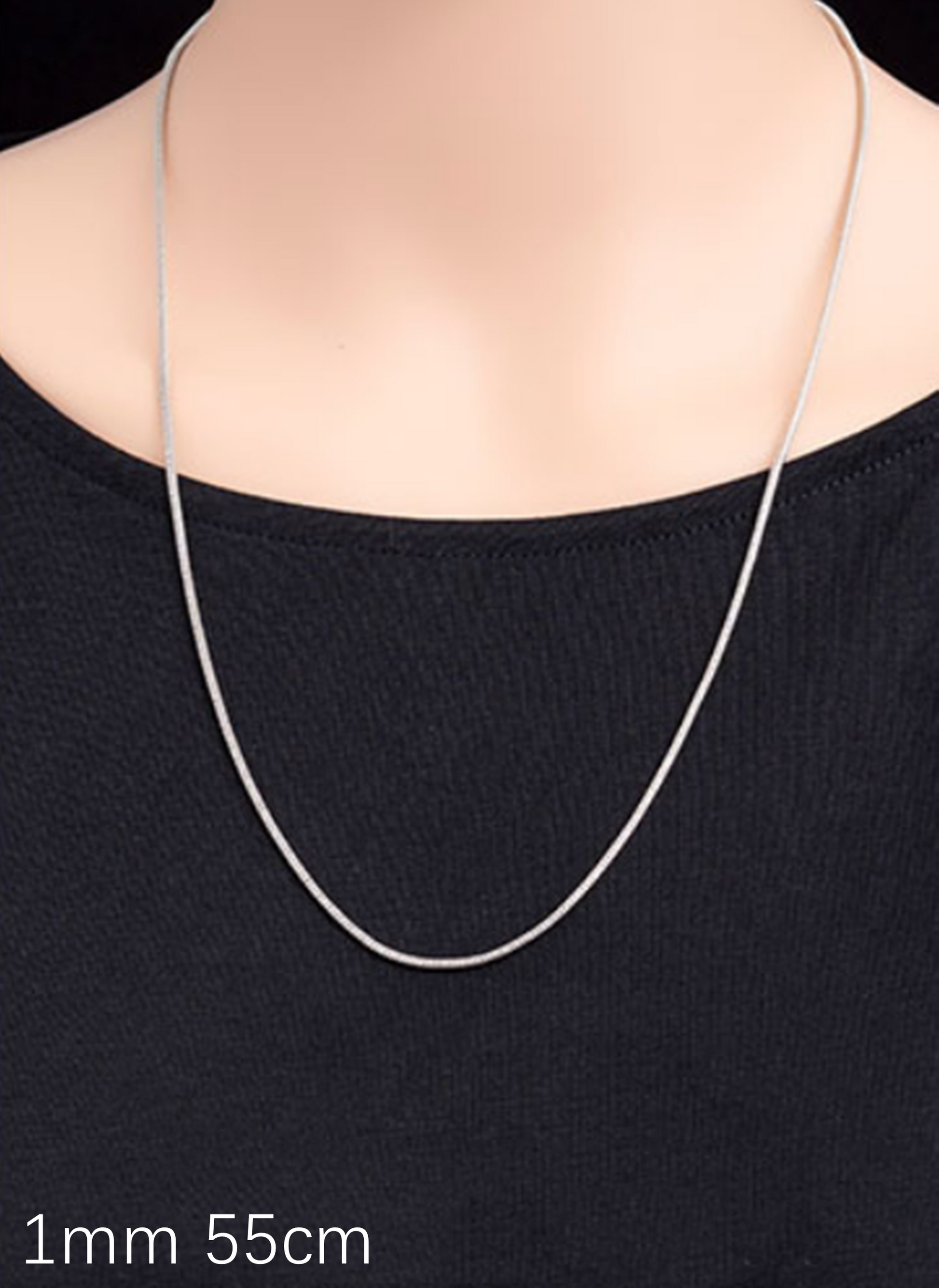 Rhodium on sterling silver chain necklace  0.7mm 1mm Snake Chain 16 - 24'' 40 - 60cm - sugarkittenlondon