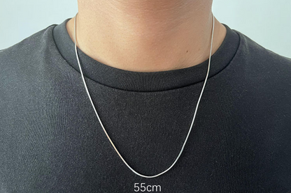 Rhodium on sterling silver chain necklace  0.7mm 1mm Snake Chain 16 - 24'' 40 - 60cm - sugarkittenlondon