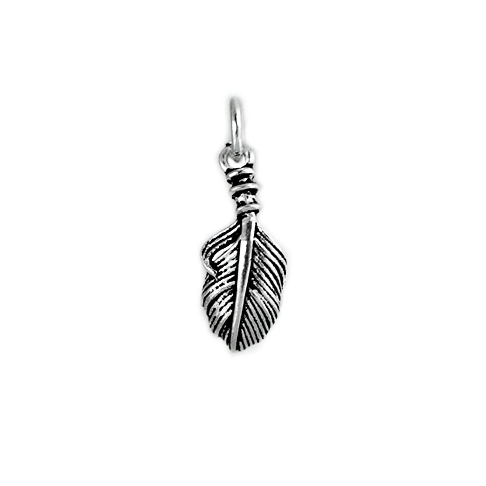 Sterling Silver Feather Angel Leaf Wing Charm Pendant For Necklace Bracelet I - sugarkittenlondon