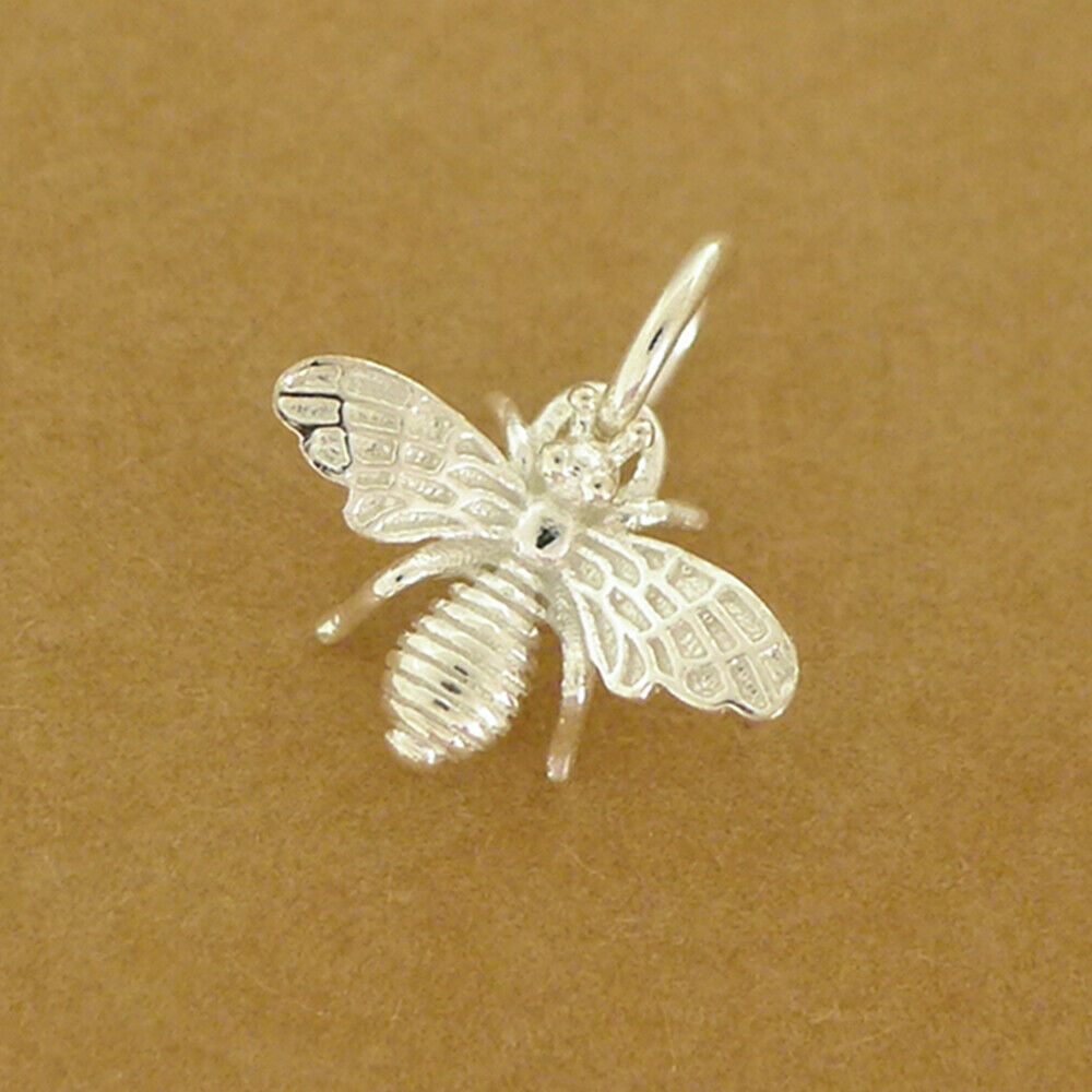 Sterling Silver 3D Bumble Bee Insect Necklace Bracelet Charm Pendant A - sugarkittenlondon