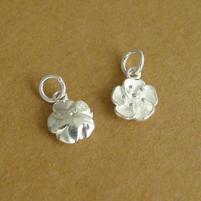 Sterling Silver Flower Pendants with Cherry Blossom Design Set of 2 - sugarkittenlondon