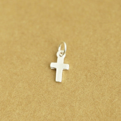 925 Sterling Silver Oxidized Mini Cross Pendant Charms - sugarkittenlondon