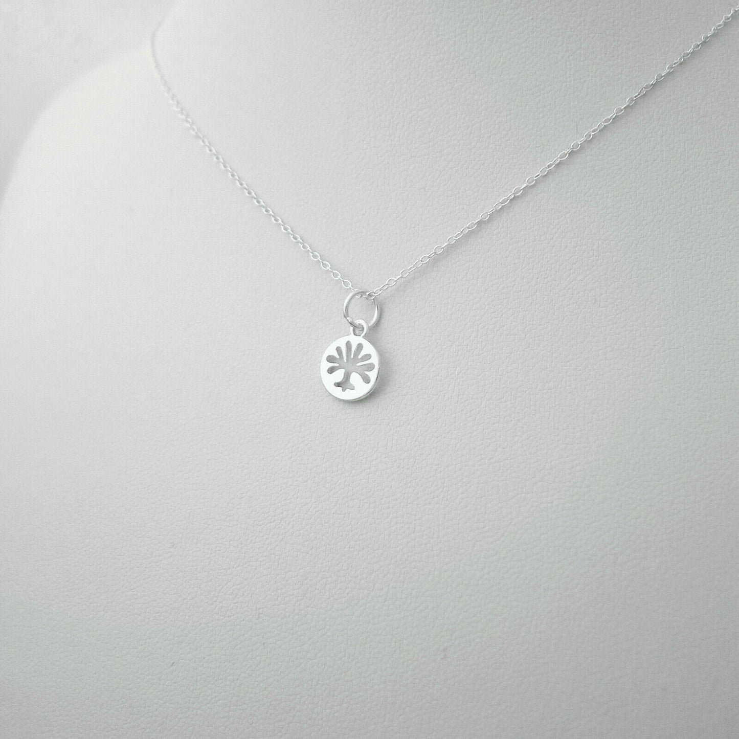 2-Piece Sterling Silver Tree of Life Disc Dot Pendants for Necklace and Bracelet - sugarkittenlondon