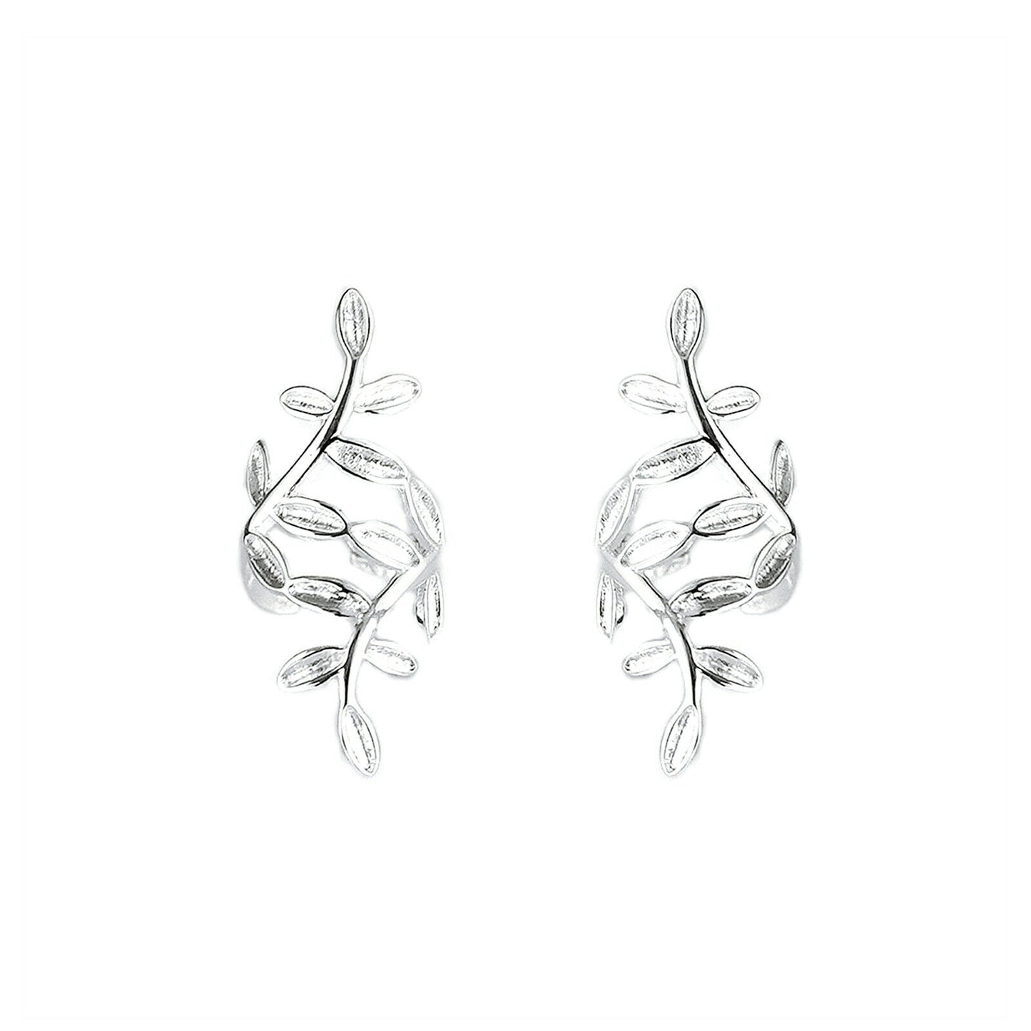 Sterling Silver Wrap Cuff Earring | No Piercing Leaves Earring - sugarkittenlondon