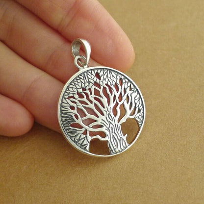 Filigree Tree of Life Pendant in Sterling Silver with Oxidized Finish - sugarkittenlondon