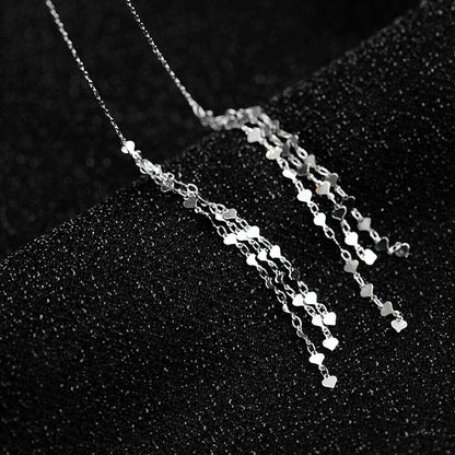 Sterling Silver Cascading Heart Threader Earrings - Long Pull Through - sugarkittenlondon
