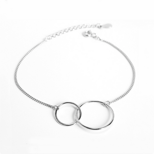925 Double Circle Sterling Silver Eternity Bracelet - sugarkittenlondon