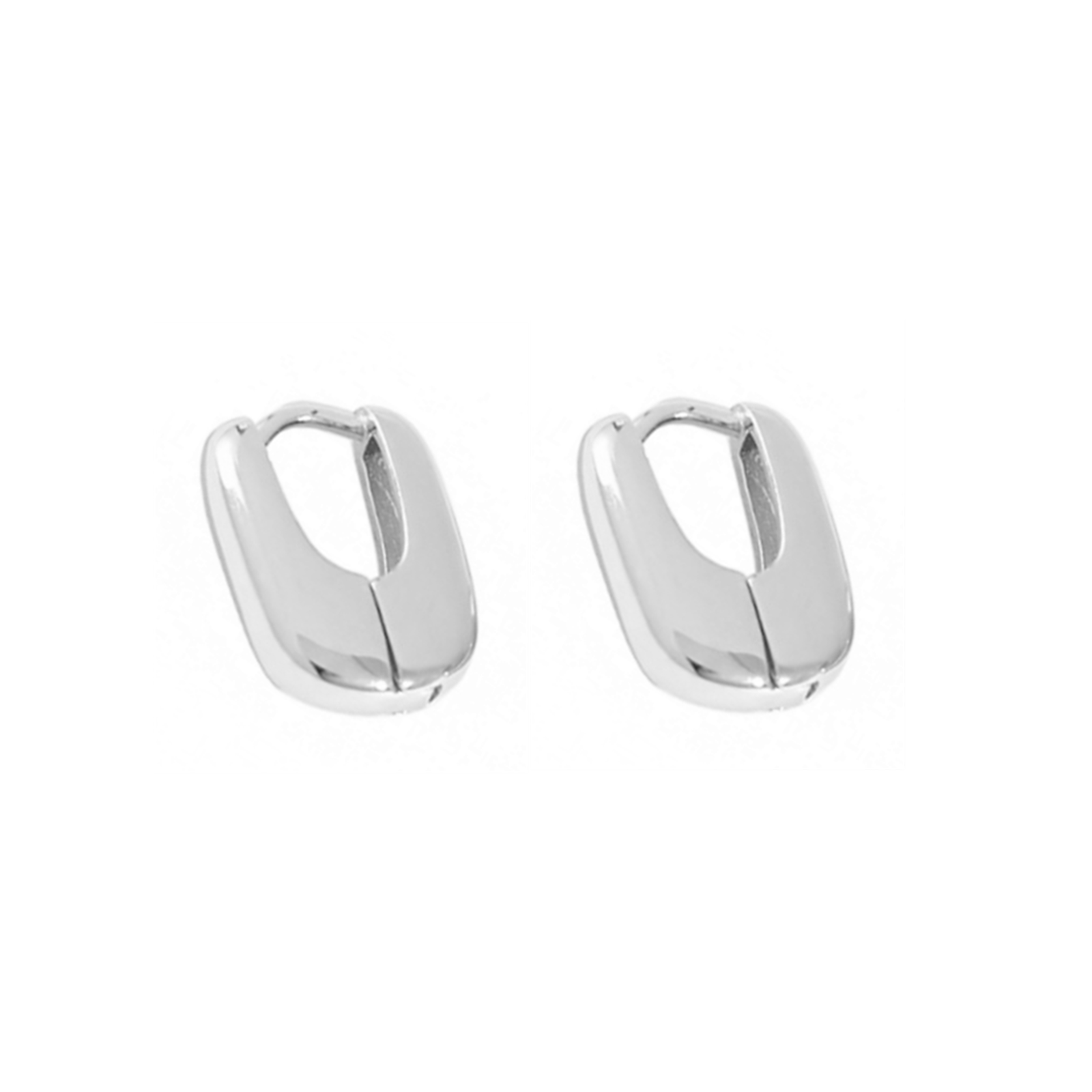 Sterling Silver Square Hoop Huggie Earrings for Women and Men - sugarkittenlondon