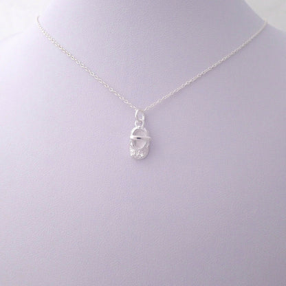 925 Sterling Silver 3D Floral Baby Shoe Pendant Charm for Necklace or Bracelet - sugarkittenlondon
