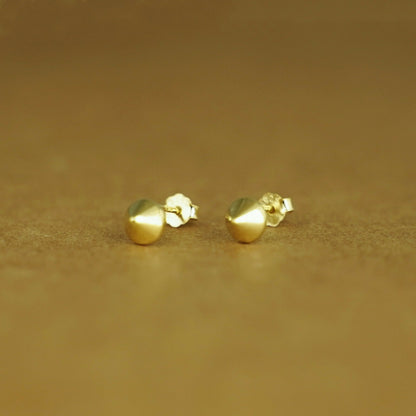 18K Gold on Sterling Silver Small Hollow Punk Circular Cone Spike Stud Earrings - sugarkittenlondon