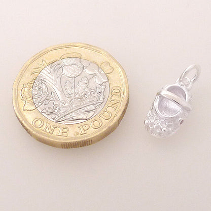 925 Sterling Silver 3D Floral Baby Shoe Pendant Charm for Necklace or Bracelet - sugarkittenlondon