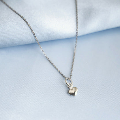 Sterling Silver Small 6mm Puffy Plain Love Heart Charm Pendant Boxed - sugarkittenlondon