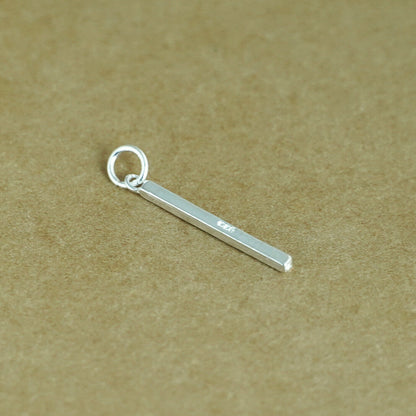 Sterling Silver Geometry Simple Line Bar Pendant for Necklace or Bracelet - sugarkittenlondon