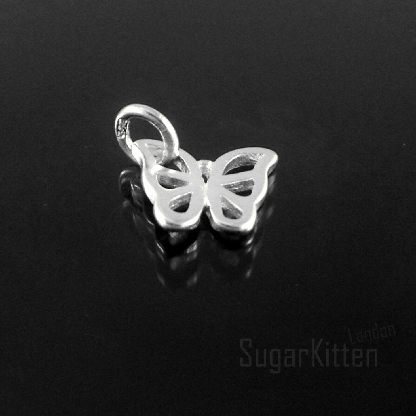 925 Sterling Silver Hollow Butterfly Pendant for Necklace and Bracelet - sugarkittenlondon