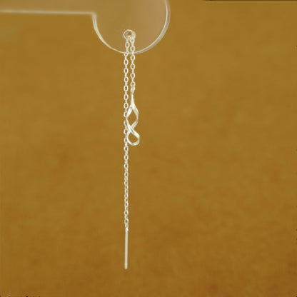 925 Sterling Silver Threader Earrings with Twisted Teardrop Spirals - sugarkittenlondon