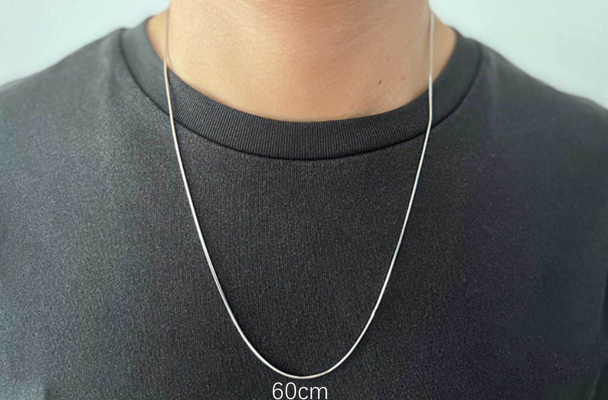 Rhodium on sterling silver chain necklace  0.7mm 1mm Snake Chain 16 - 24'' 40 - 60cm - sugarkittenlondon