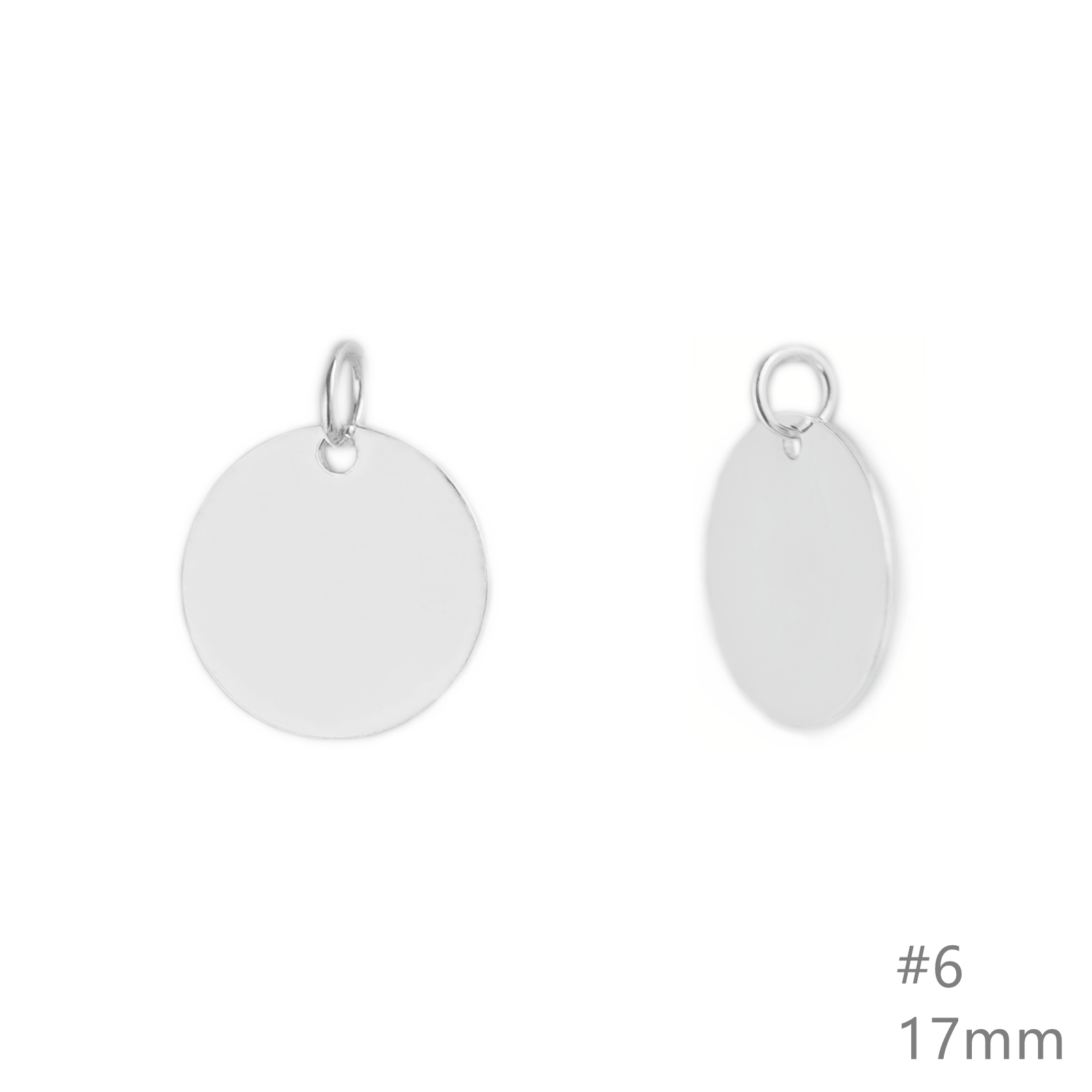 Sterling Silver Solid Pendant - Round Circle Disc, 8 - 20mm - sugarkittenlondon