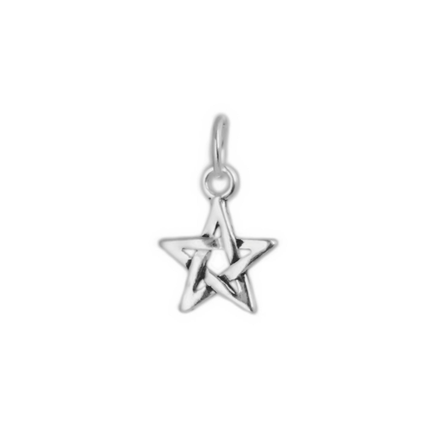 Sterling Silver Hollow Lucky Star Pendant for Necklace or Bracelet - sugarkittenlondon