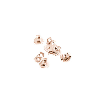 Rose Gold on Sterling Silver 4mm Butterfly Backs Fit Stud Earrings Scroll Stopper - sugarkittenlondon